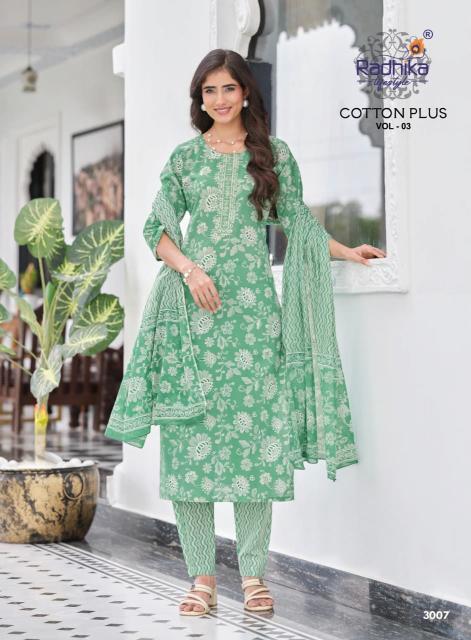 Radhika cotton plus vol 3 kurtis wholesale in mumbai